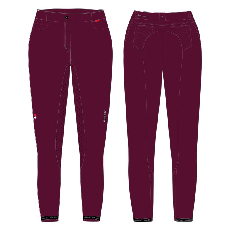 Riding breeches ESIndigo Diamond FullGrip -  Raspberry Radiance